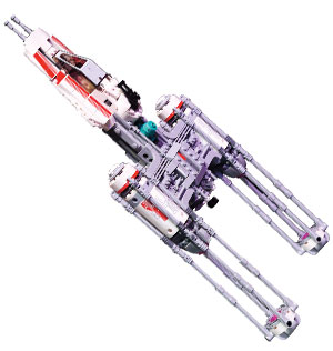 an assembled lego of a starship
