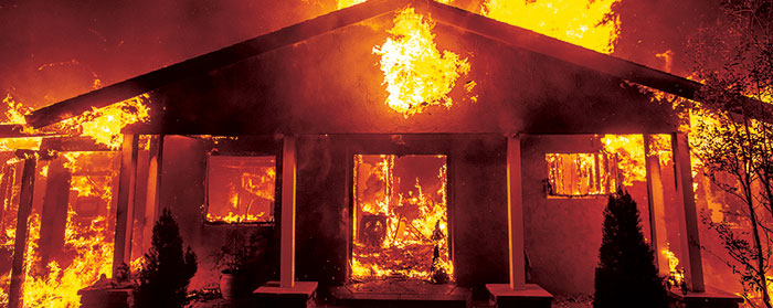 A house on fire
