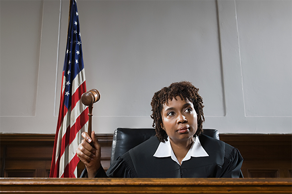 a judge holding a gavel