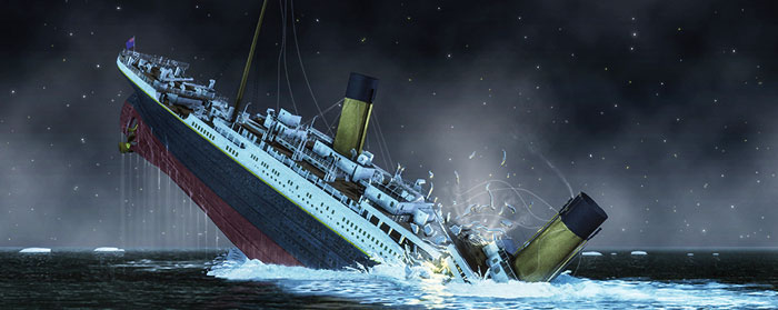 illustration of the titanic sinking
