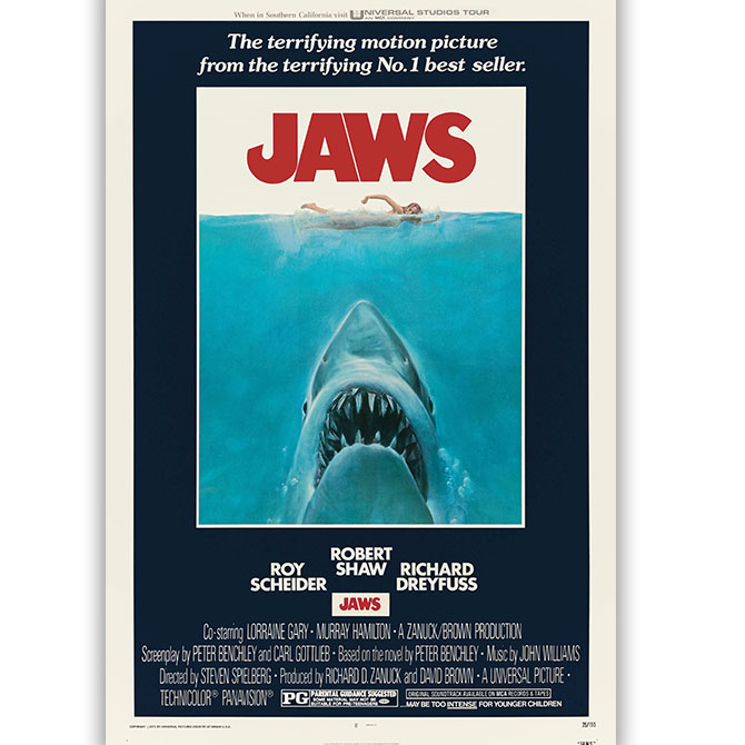 Enlargeable poster of the movie Jaws