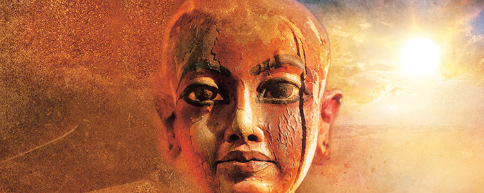 Image of a painted mummy face