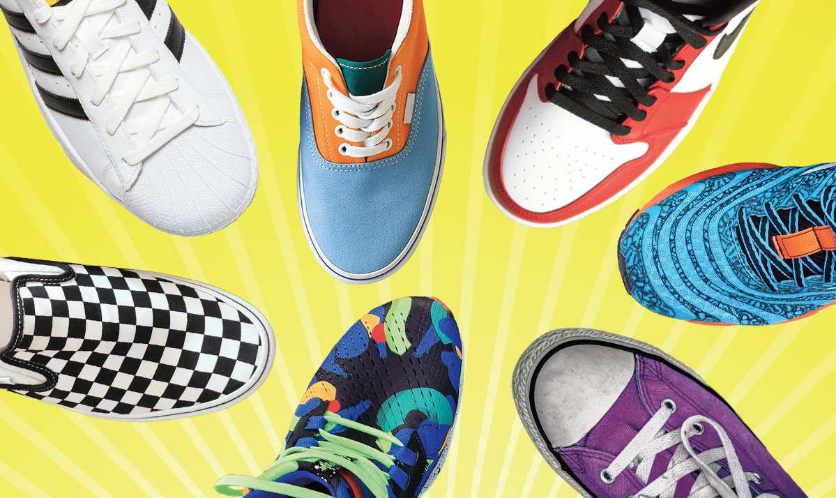 Image showing seven different kinds of sneakers