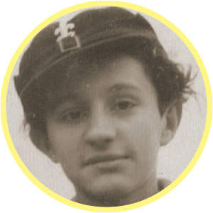 Black & white headshot of a boy