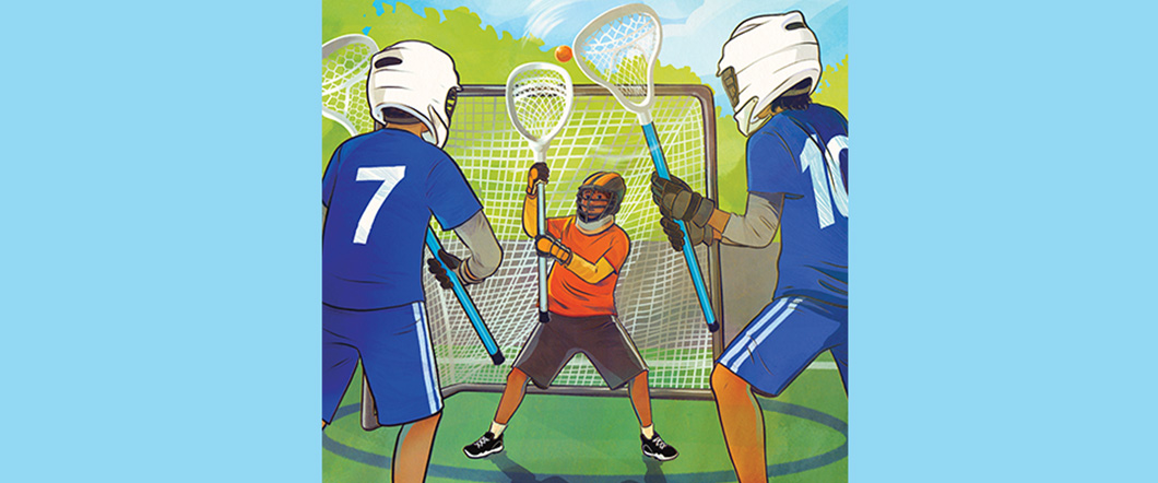 Illustration of lacrosse players